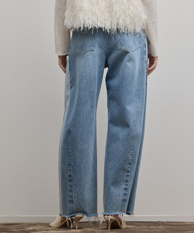 GRACE CONTINENTAL サイドラインデニムパンツ ブルー