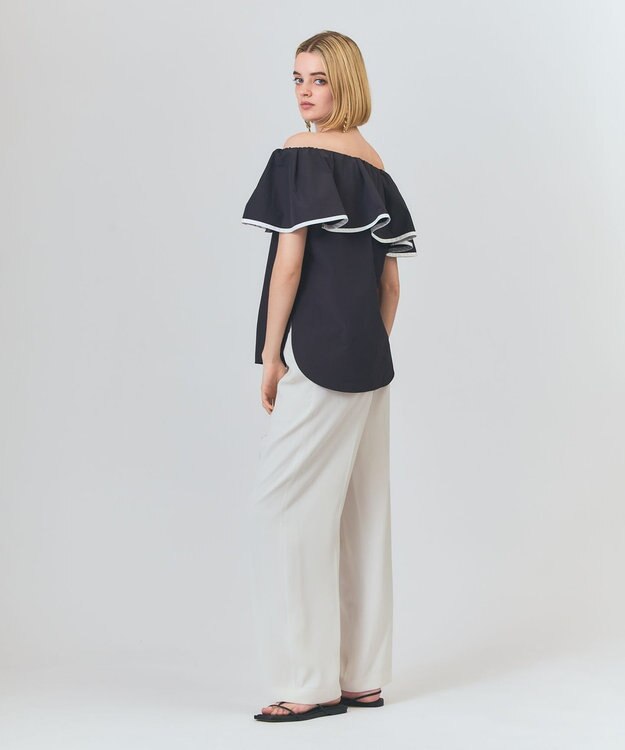 GRACE CONTINENTAL ラッフルトリミングブラウス ブラック