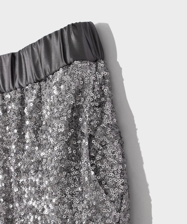 GRACE CONTINENTAL スパンコールニットパンツ グレー