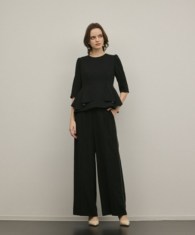 GRACE CONTINENTAL トリアセタックワイドパンツ ブラック