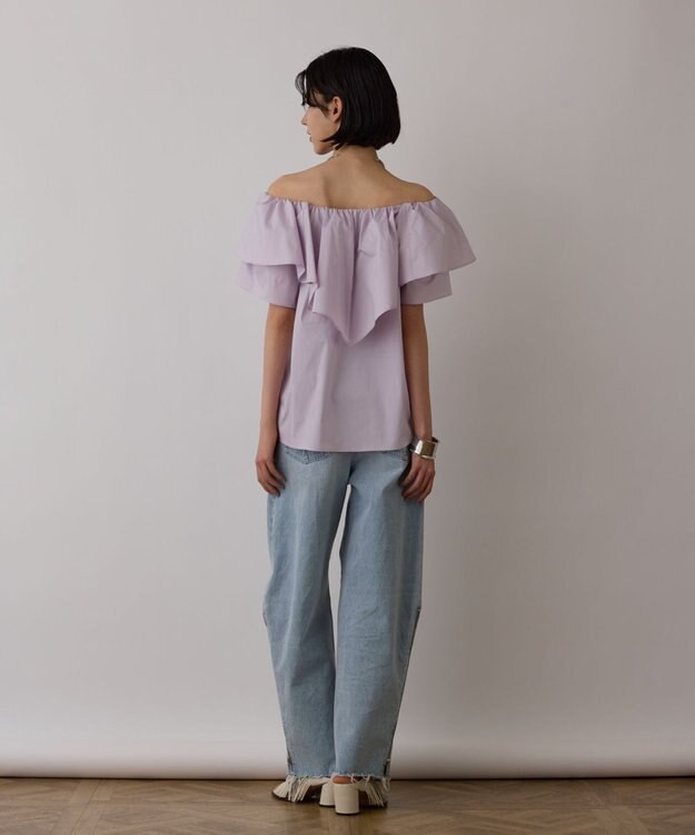 GRACE CONTINENTAL フリルオフショルトップ ラベンダー