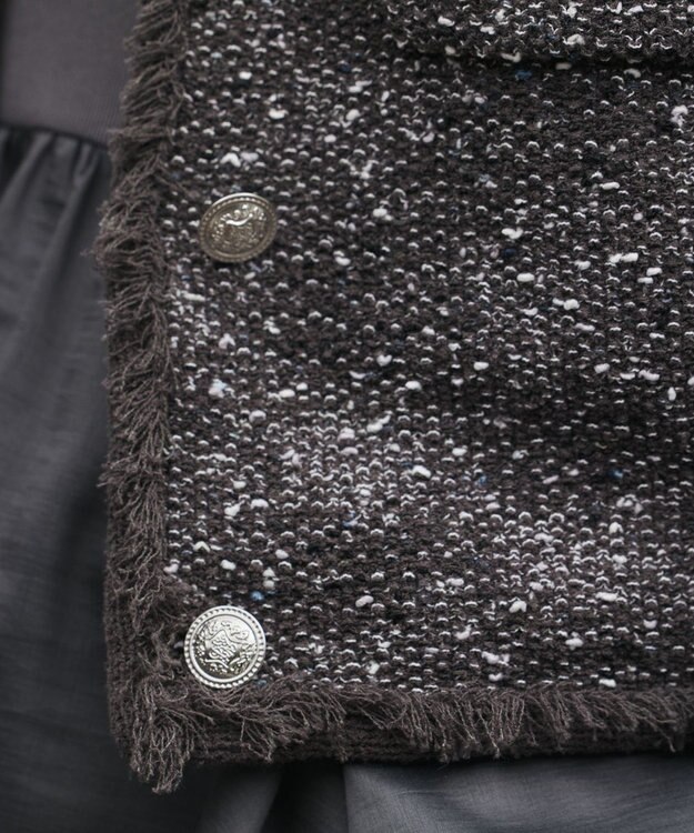 GRACE CONTINENTAL ツイードニットカーディガン ブラック