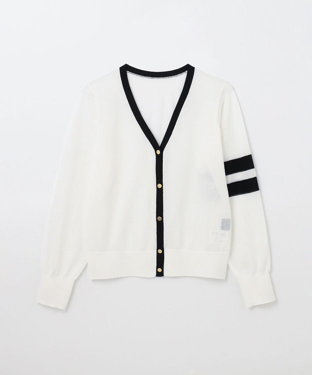 GRACE CONTINENTAL ラインVネックニットカーディガン バイカラー