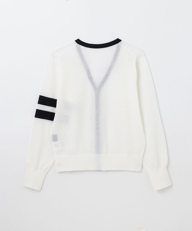 GRACE CONTINENTAL ラインVネックニットカーディガン バイカラー