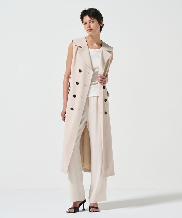 GRACE CONTINENTAL バックプリーツトレンチワンピース ベージュ