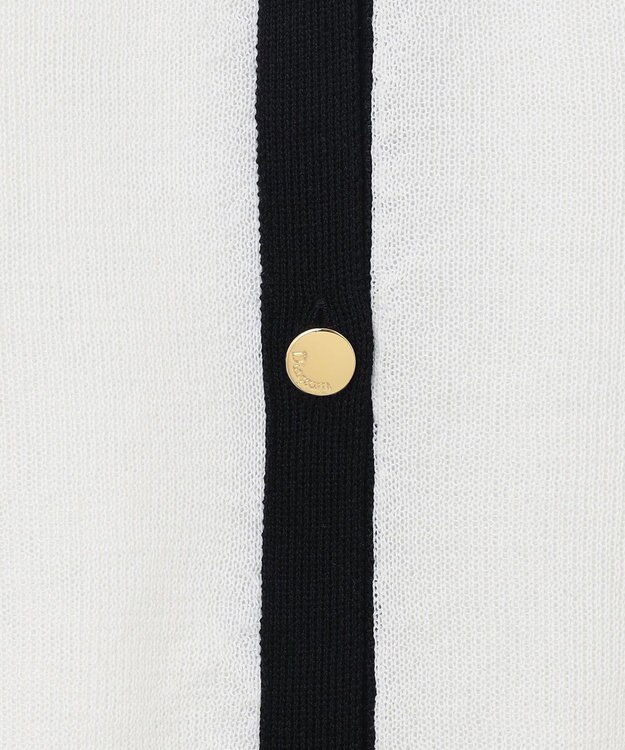 GRACE CONTINENTAL ラインVネックニットカーディガン バイカラー