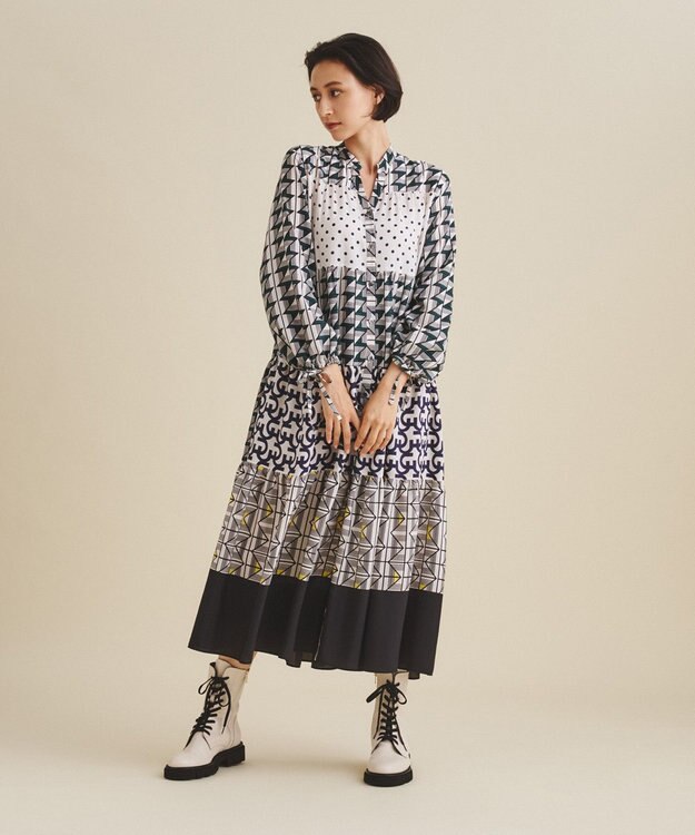 【美品】23SS グレースクラス　キカコンビマキシワンピース キカコンビマキシワンピース / GRACE CONTINENTAL | GRACE