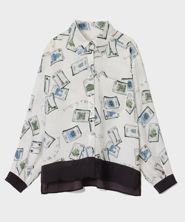 GRACE CONTINENTAL トランププリントブラウス キナリ