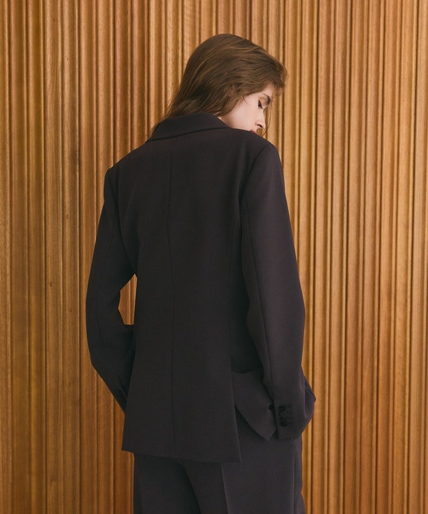 GRACE CONTINENTAL サテンボウ付テーラードジャケット ブラウン