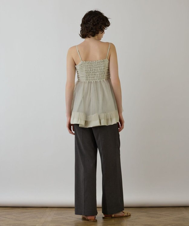 GRACE CONTINENTAL タフタチュールキャミ ライトグリーン