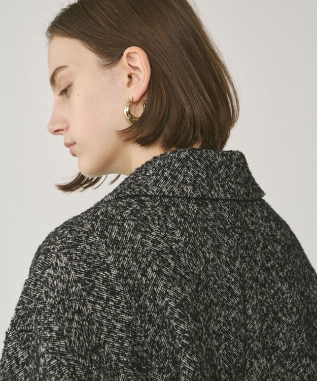 GRACE CONTINENTAL ヘリンボーンツイードジャケット ブラック