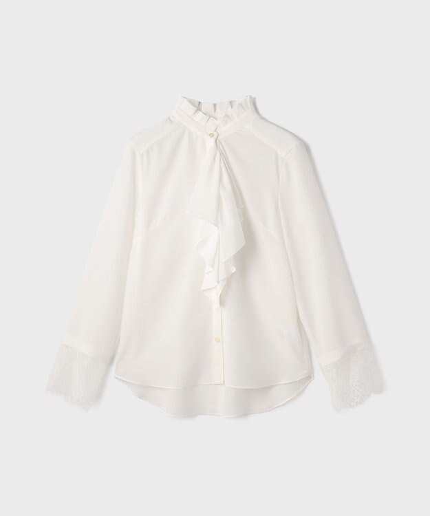 GRACE CONTINENTAL ラッフルブラウス ホワイト