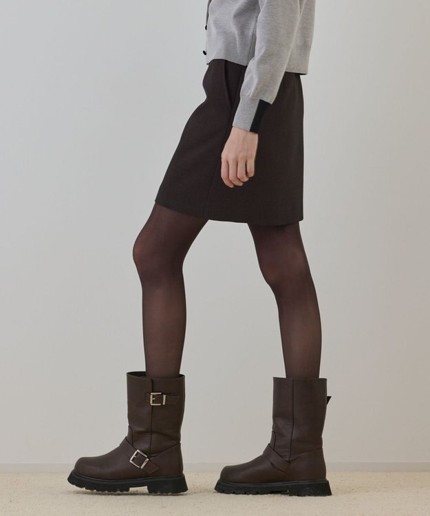 GRACE CONTINENTAL ウールギャバミニスカート ブラウン