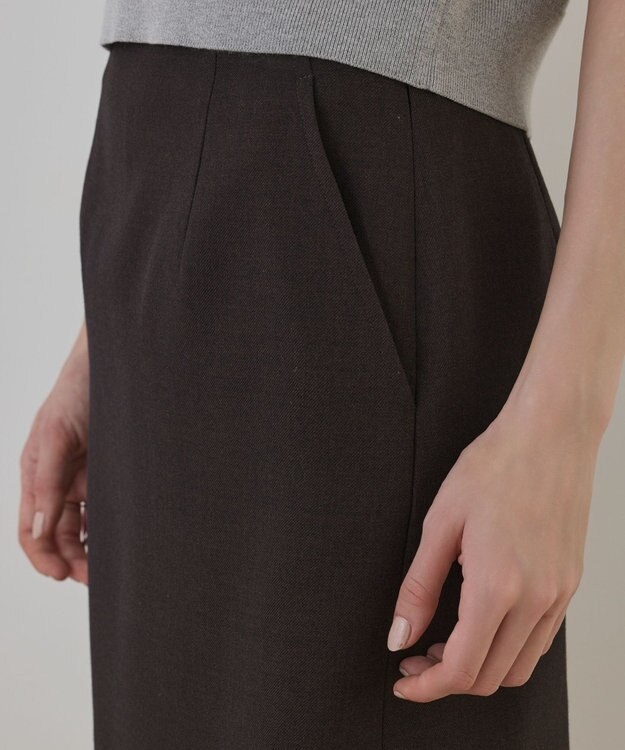 GRACE CONTINENTAL ウールギャバミニスカート ブラウン