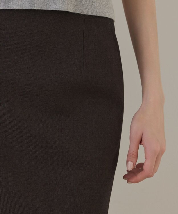 GRACE CONTINENTAL ウールギャバミニスカート ブラウン