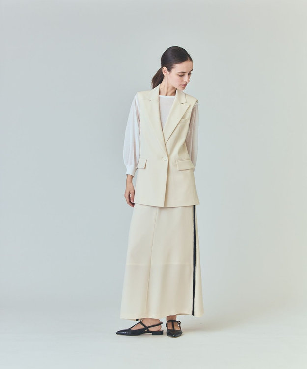 GRACE CONTINENTAL ラインビジューロングスカート キナリ