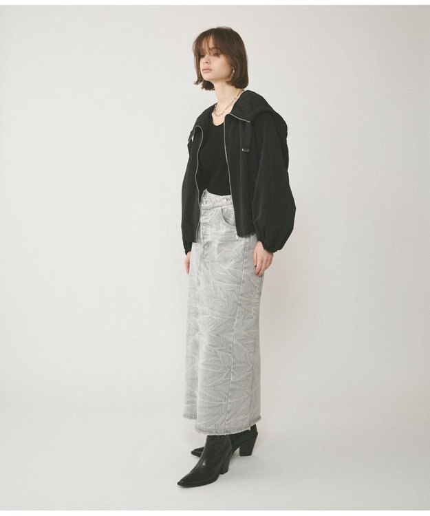 GRACE CONTINENTAL ナイロンバルーンフードジャケット ブラック