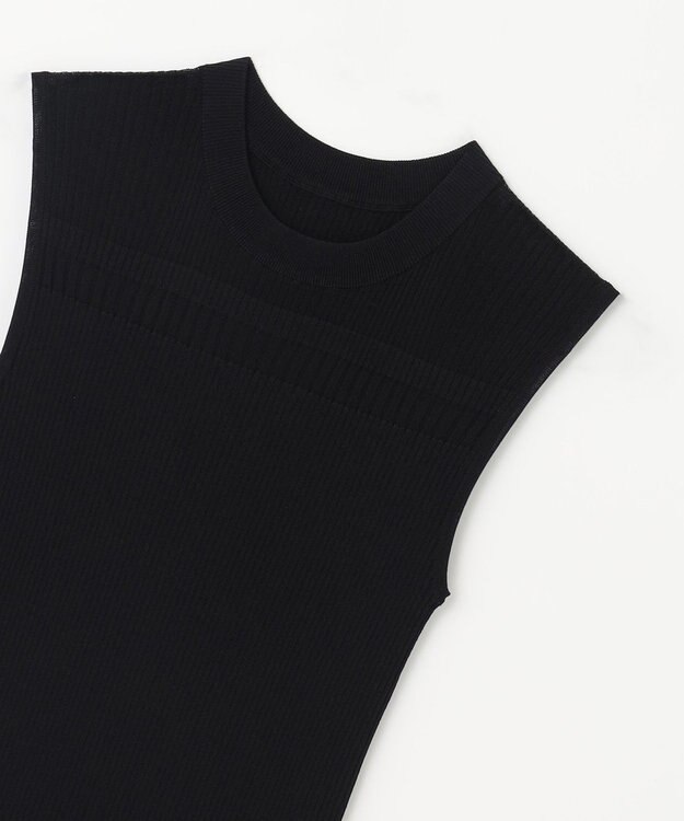 GRACE CONTINENTAL リブシアーニットトップ ブラック