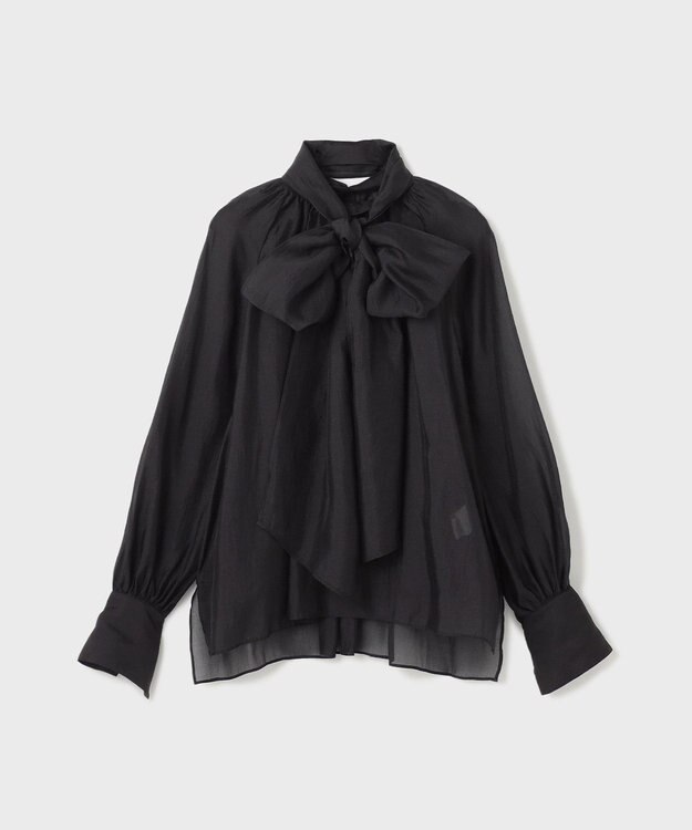 GRACE CONTINENTAL シアーボウタイブラウス ブラック