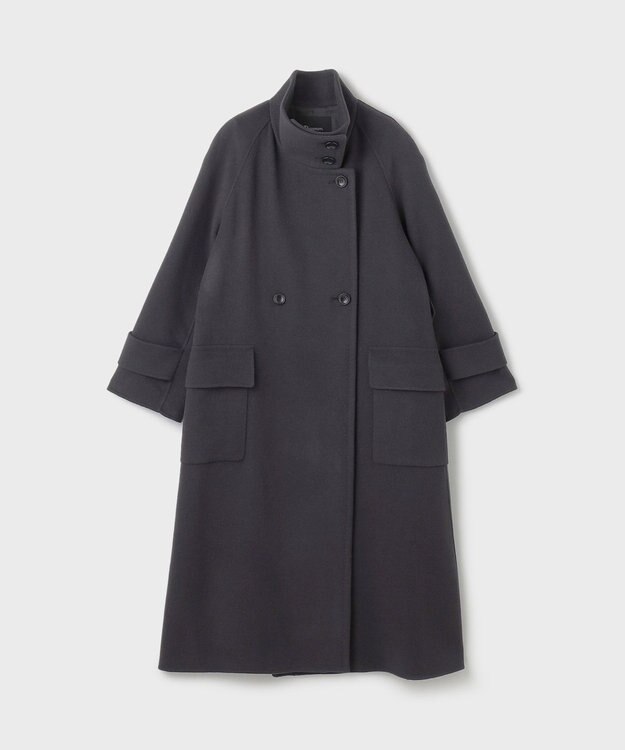 GRACE CONTINENTAL ウールカシミヤリバーコート チャコール