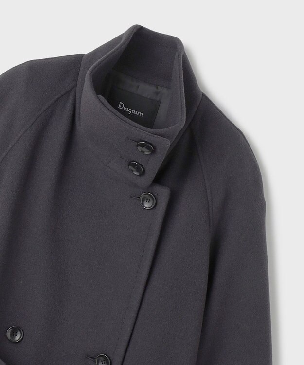 GRACE CONTINENTAL ウールカシミヤリバーコート チャコール