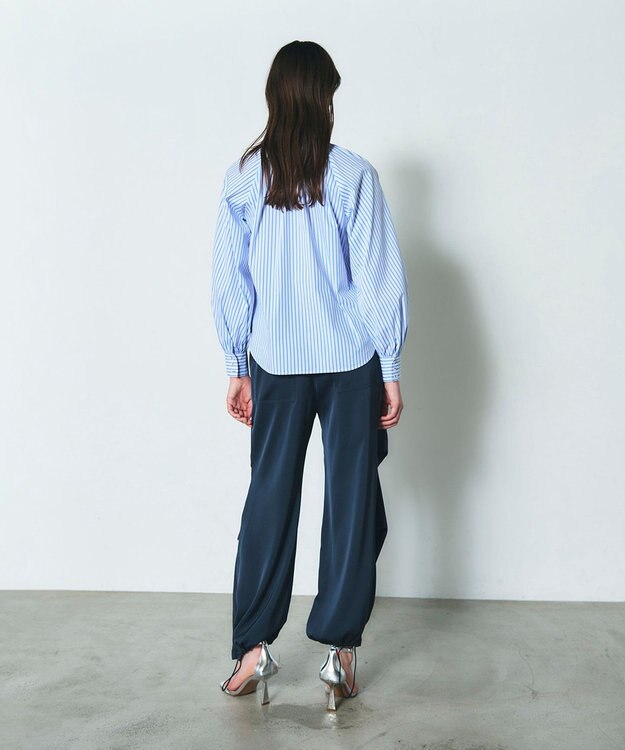 GRACE CONTINENTAL サテンワークパンツ ネイビー