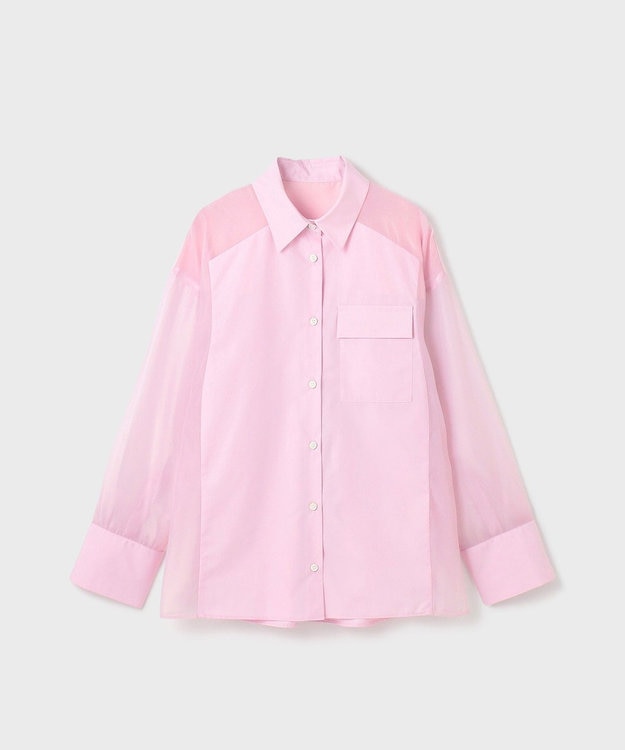 GRACE CONTINENTAL シアーコンビオーバーシャツ ピンク