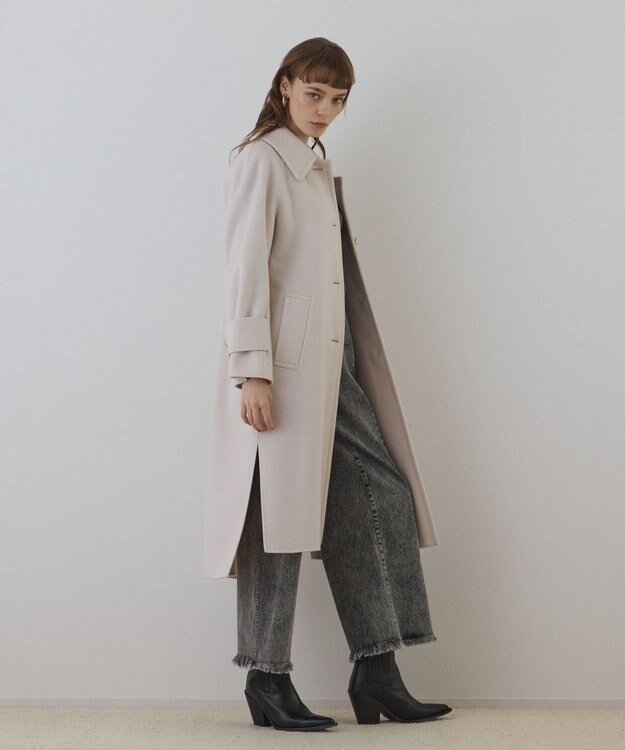 GRACE CONTINENTAL ウールカシミヤリバーコート キナリ