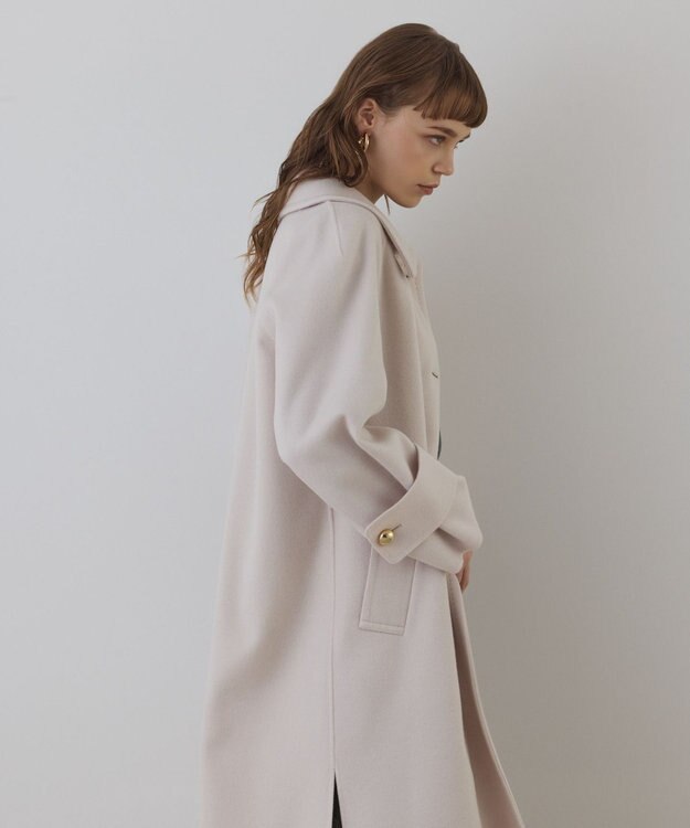 GRACE CONTINENTAL ウールカシミヤリバーコート キナリ