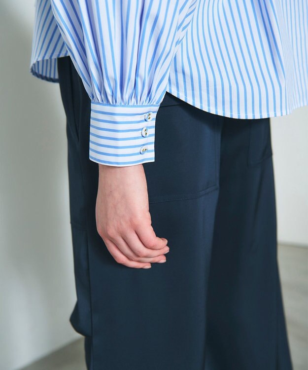 GRACE CONTINENTAL サテンワークパンツ ネイビー