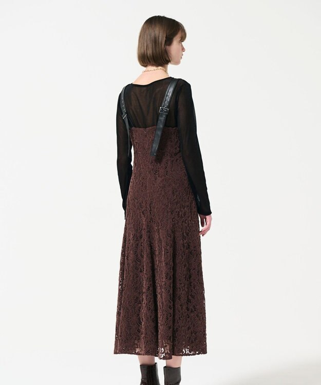 GRACE CONTINENTAL モールレースキャミワンピース ブラウン