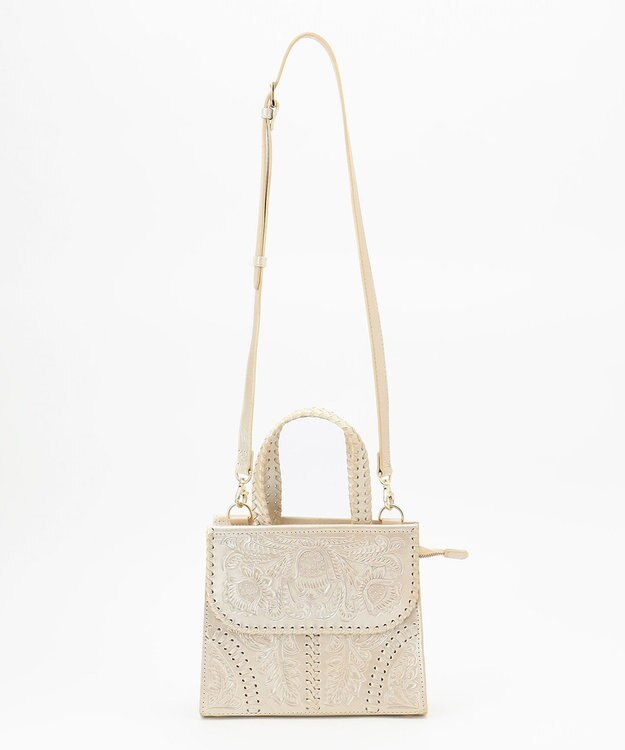 GRACE CONTINENTAL Mini satchelMTLC パールホワイト