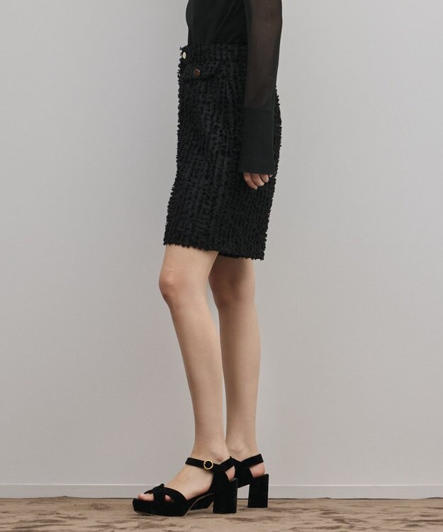 GRACE CONTINENTAL カットジャガードハーフパンツ ブラック