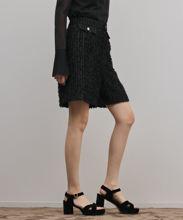 GRACE CONTINENTAL カットジャガードハーフパンツ ブラック