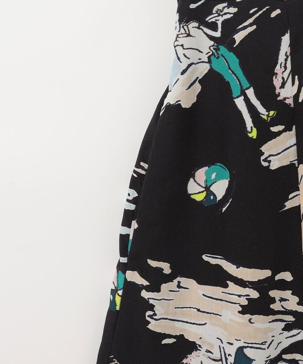 GRACE CONTINENTAL バックコンシャスプリントワンピース ブラック