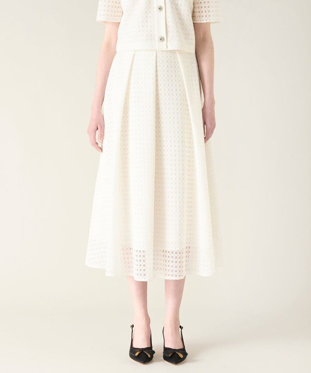 GRACE CONTINENTAL レースタックスカート ホワイト
