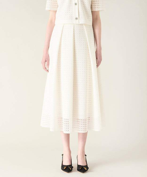 GRACE CONTINENTAL レースタックスカート ホワイト