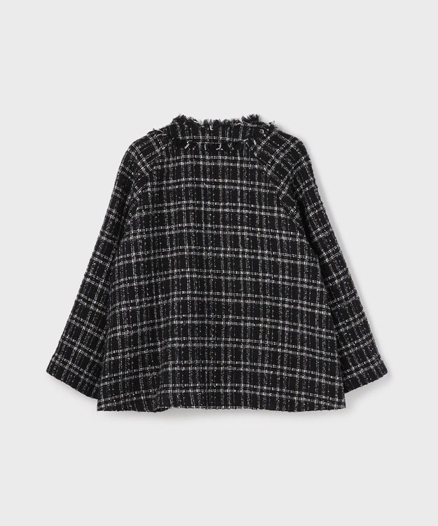 GRACE CONTINENTAL フレアスリーブツイードジャケット ブラック