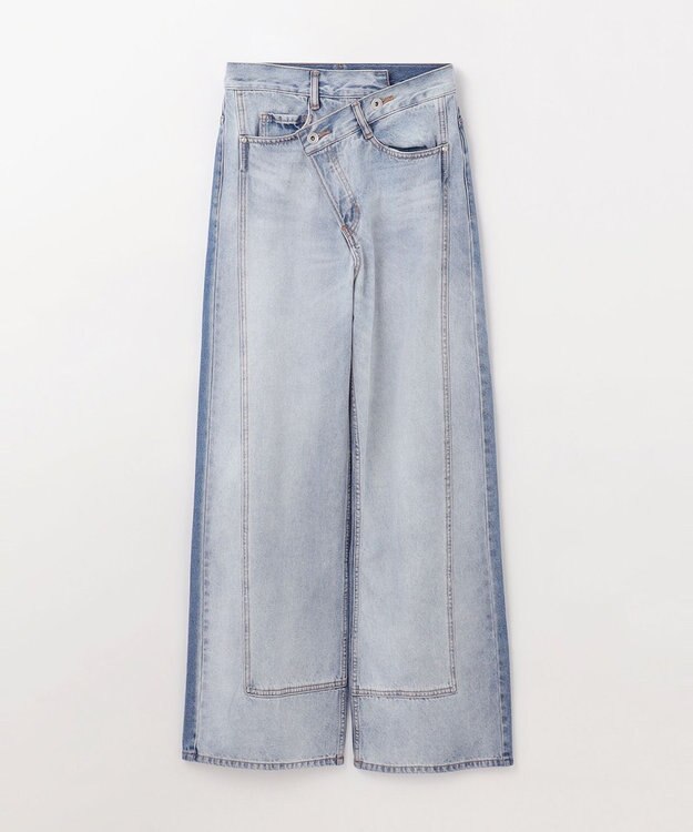 GRACE CONTINENTAL ラップデニムパンツ バイカラー