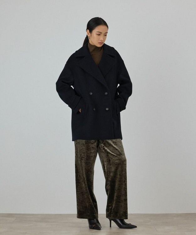 GRACE CONTINENTAL ショートビーバーPコート ブラック