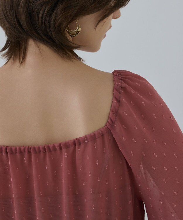 GRACE CONTINENTAL レースコンビカットジャガードワンピース ピンク