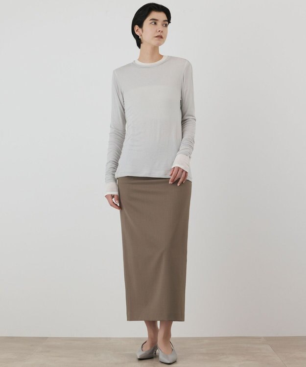 GRACE CONTINENTAL シルクベアカットトップ グレー