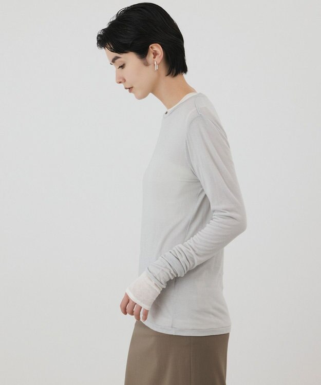 GRACE CONTINENTAL シルクベアカットトップ グレー