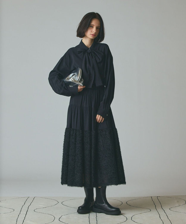 FRANGANT フランゴン フェザースカート ブラック フェザージャガードコンビスカート / GRACE CONTINENTAL | GRACE
