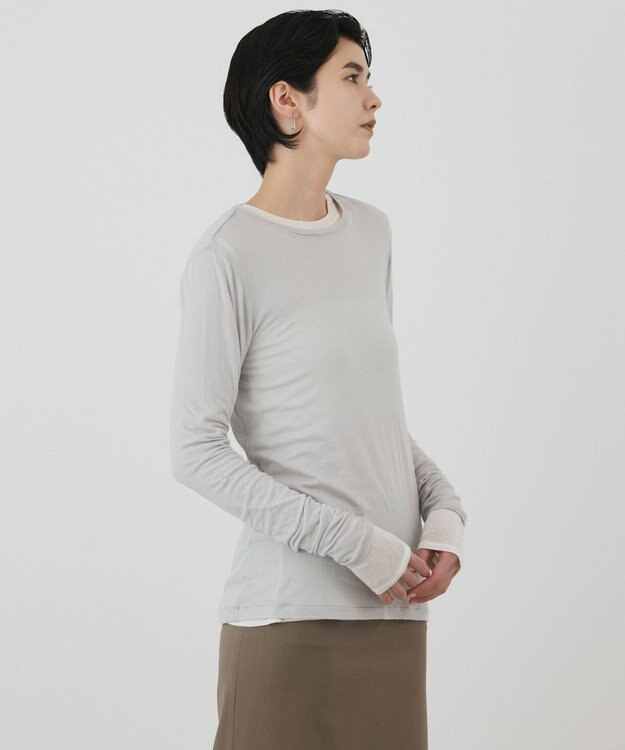 GRACE CONTINENTAL シルクベアカットトップ グレー