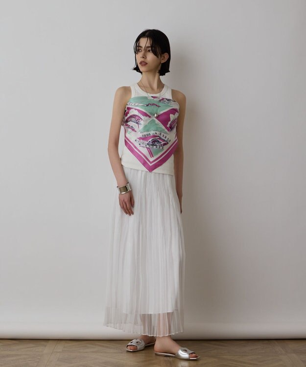 GRACE CONTINENTAL スーヴェニールプリントスカーフ マルチ