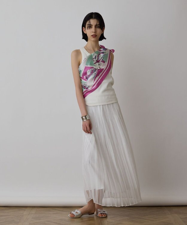 GRACE CONTINENTAL スーヴェニールプリントスカーフ マルチ