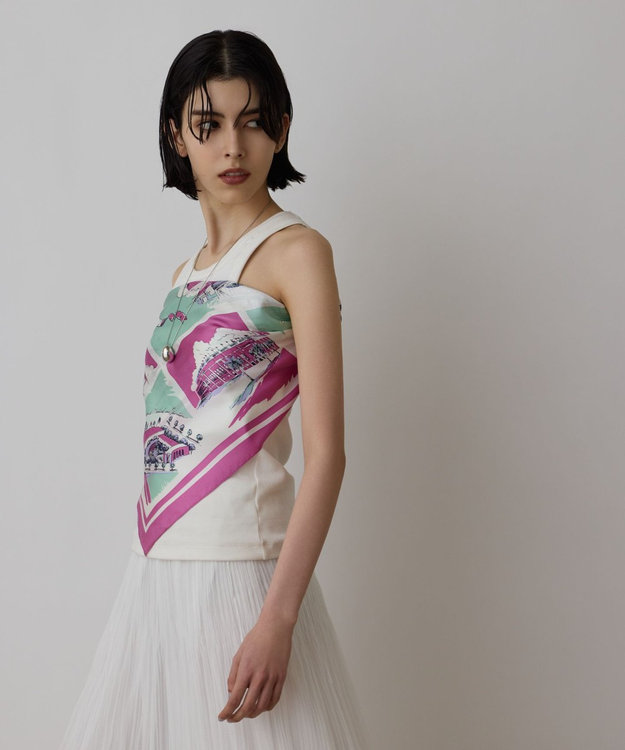 GRACE CONTINENTAL スーヴェニールプリントスカーフ マルチ