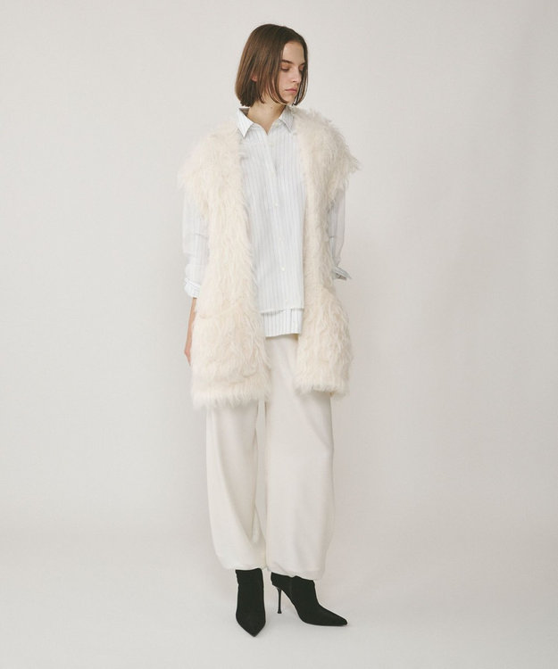 GRACE CONTINENTAL 起毛ニットベスト ホワイト