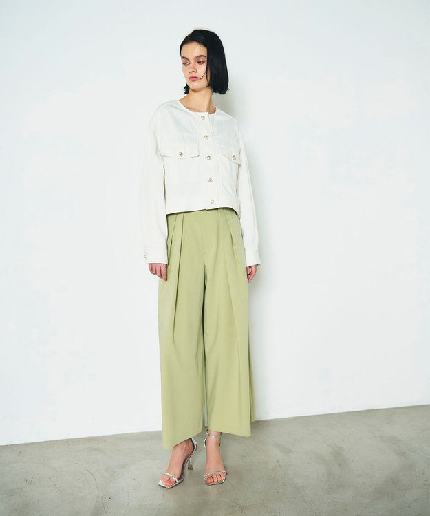 GRACE CONTINENTAL メタル釦デニムジャケット ホワイト